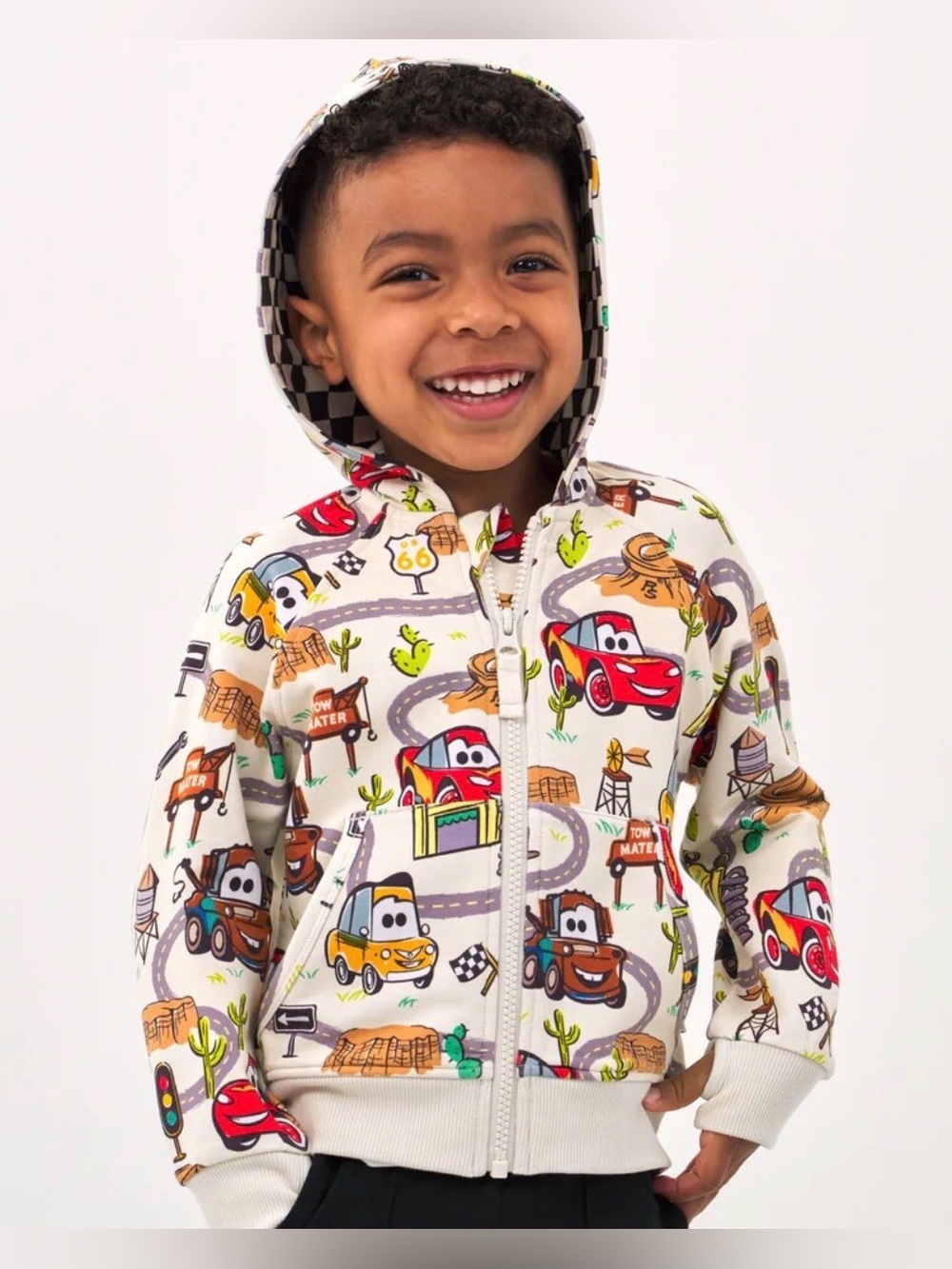 Little Sleepies Play Disney Collection Cars Radiator Springs Zip Hoodie Size 7